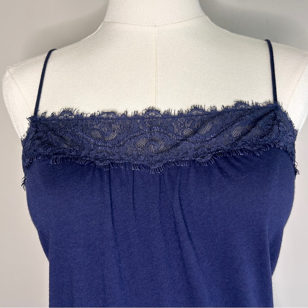 Y2K American Eagle Lace Trim Drop Waist Ruffle Cami Tank Top Coquette 2010s | M - Picture 4 of 10